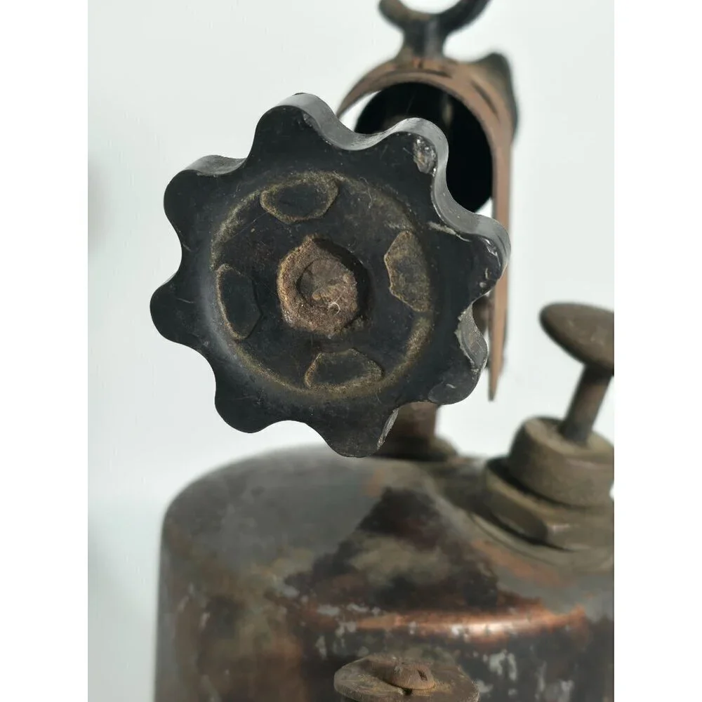 Vintage The Turner Brass Works Sycamore Ill Copper Blow Torch With Black Handle